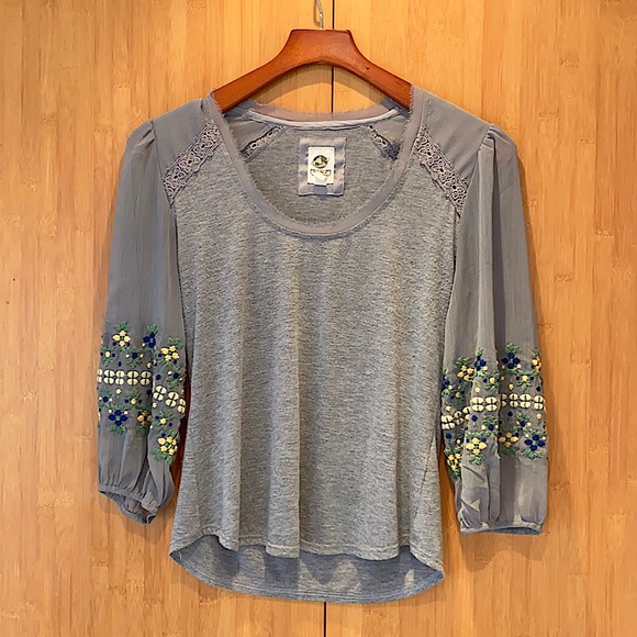 ANTHROPOLOGIE - Tiny - Julia Embroidered Boho Top - Picture 2 of 7